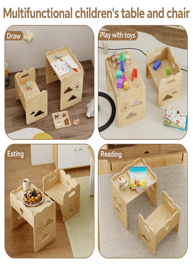 BPMFDTNL Montessori Table and Chair Set -Toddler Table and Chair Set,Wood Toddler Table and Chairs, Weaning Baby Tables Chair Set,1-3 Year Old Kids Ldeal for Mealtime, Learning, and Play - Image 4