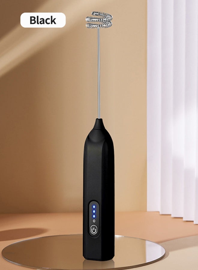 Walpck Milk Frother with 3 Speed Settings, Handheld Milk Frother and Drink Mixer for Frothing Coffee, and Whipping Cream, Ergonomic and Lightweight (Black Stirring Stick) - Image 1
