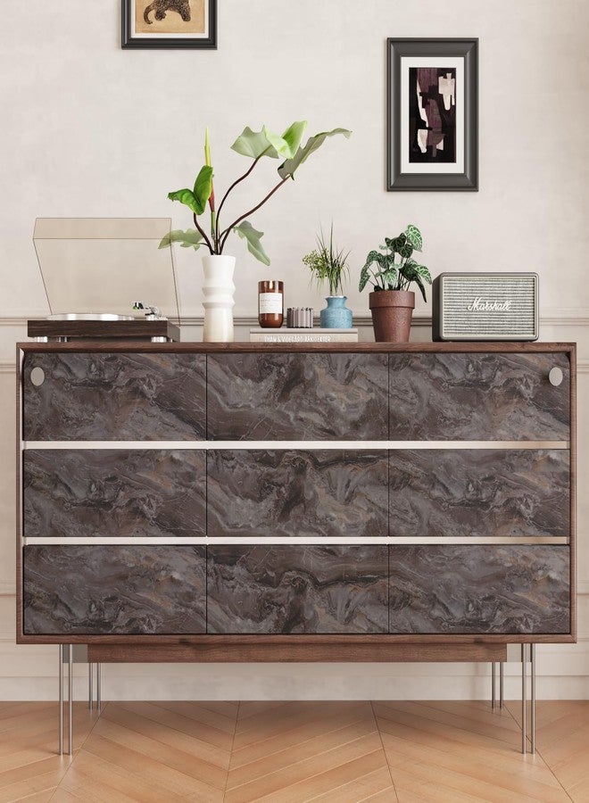 CRE8TIVE Matte Brown Marble Contact Paper for Countertops Waterproof Peel and Stick Slate Marble Wallpaper for Kitchen Countertop Contact Paper 12"x80" Adhesive Vinyl Wrap for Bathroom Desks Furniture - Image 4