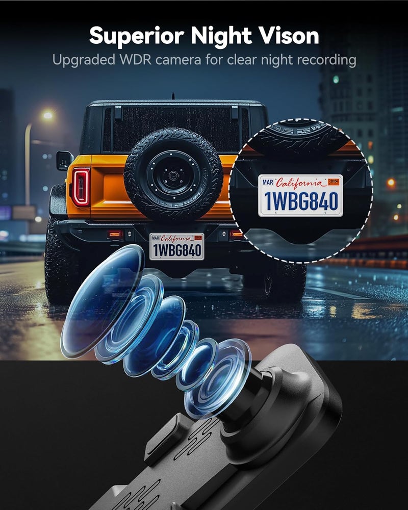 WOLFBOX G840S 12" 4K Mirror Dash Cam with Dual Cameras and GPS - Image 3