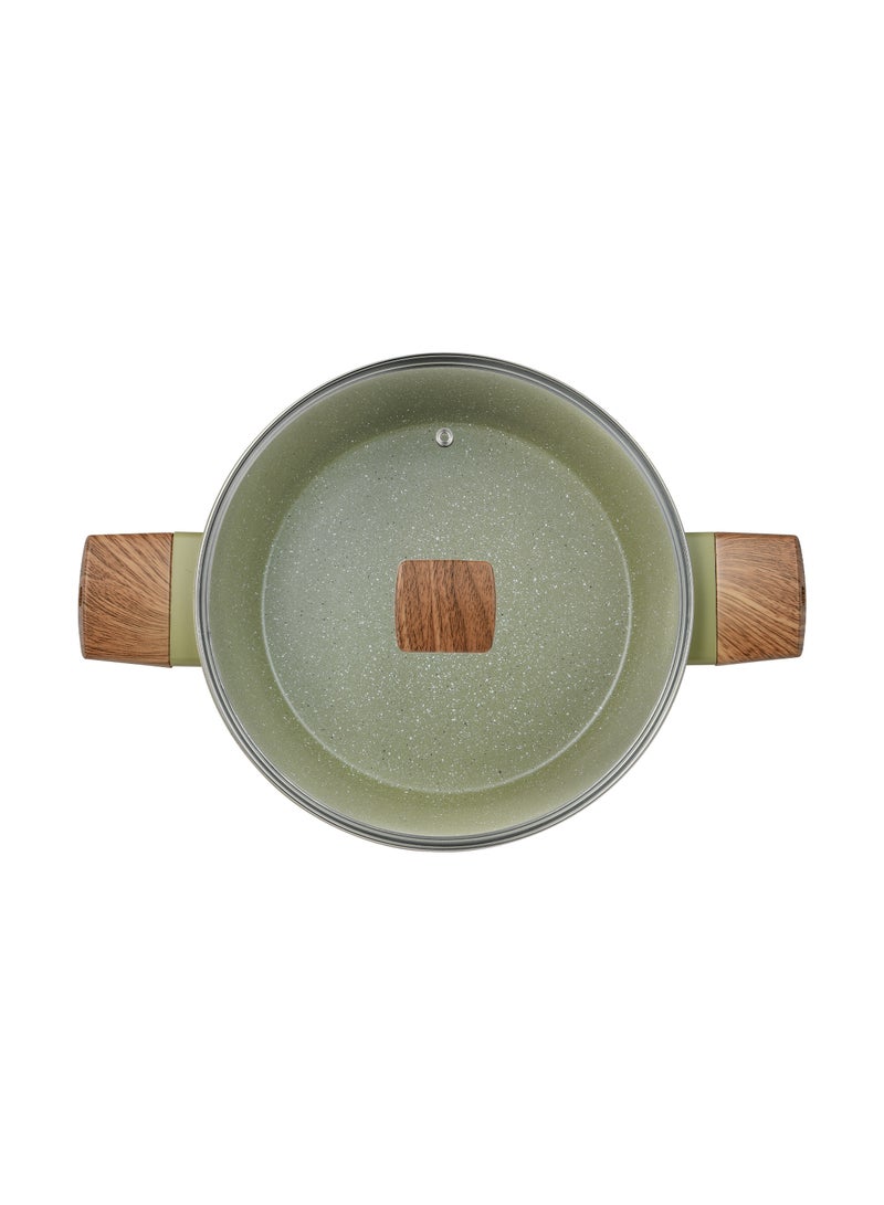 BERGNER ACADIA FORGED ALUMINUM  CASSEROLE W LID 28CM WITH  INDUCTION BOTTOM, GREEN COLOR, BG56244GR  - Image 3