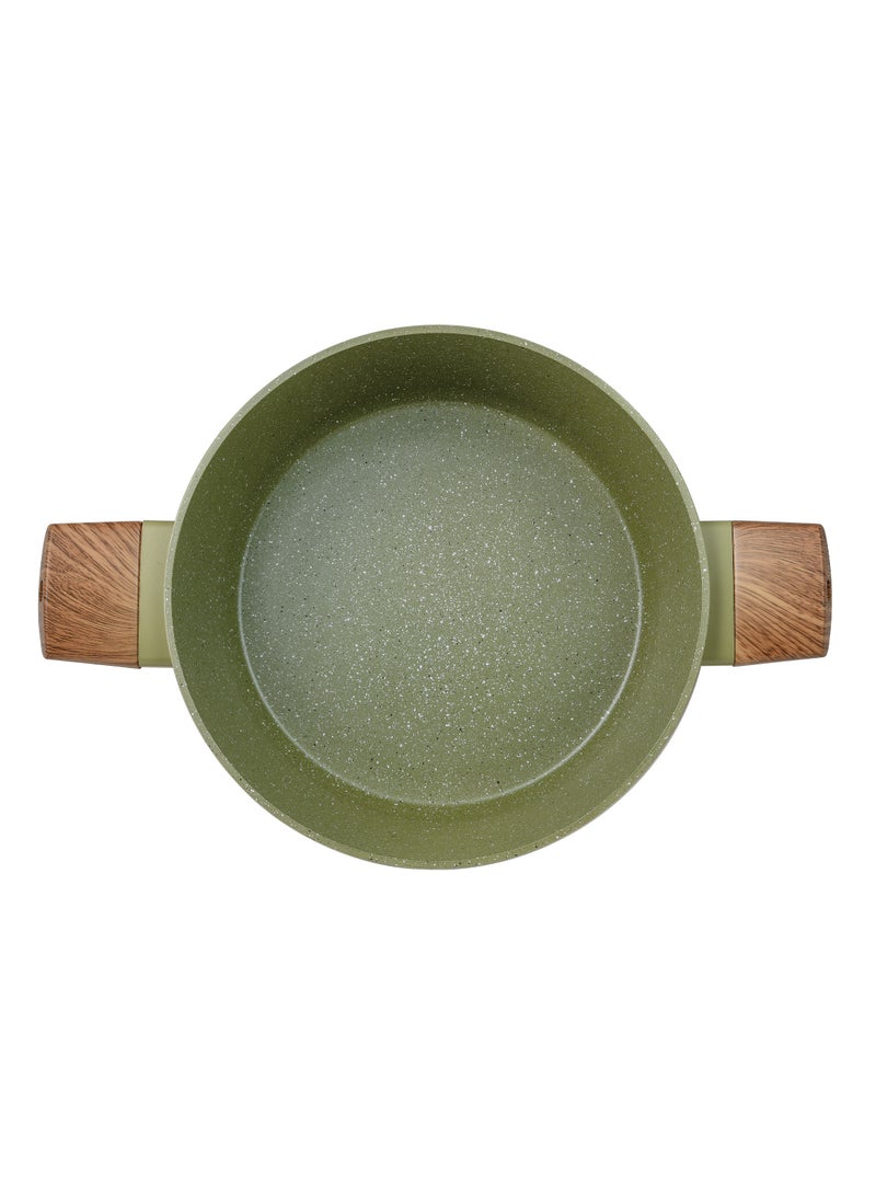 BERGNER ACADIA FORGED ALUMINUM  CASSEROLE W LID 28CM WITH  INDUCTION BOTTOM, GREEN COLOR, BG56244GR  - Image 4