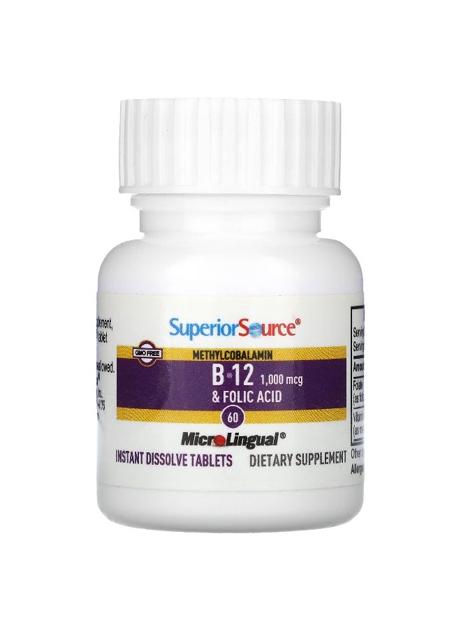 Superior Source - Superior Source, Methylcobalamin B-12, Folic Acid, 60 Instant Dissolve Tablets - Image 1