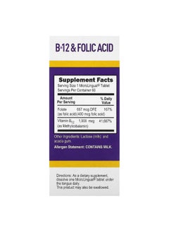 Superior Source Superior Source, Methylcobalamin B-12, Folic Acid, 60 Instant Dissolve Tablets  - Image 2