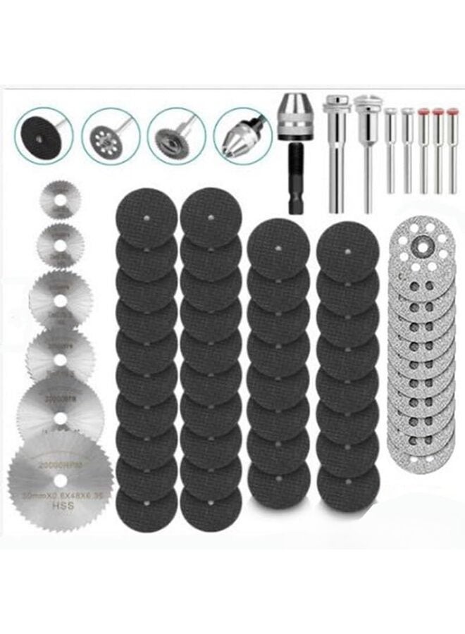 60Pcs Rotary Cutting Wheels Tool Kit, Resin Cut Off Wheels Disc, Mini HSS Saw Blades Cutter, Diamond Cutting Kit with Mandrels for Wood Glass Plastic Stone Metal - Image 1