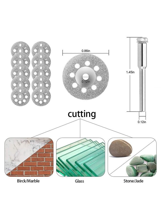 60Pcs Rotary Cutting Wheels Tool Kit, Resin Cut Off Wheels Disc, Mini HSS Saw Blades Cutter, Diamond Cutting Kit with Mandrels for Wood Glass Plastic Stone Metal - Image 2