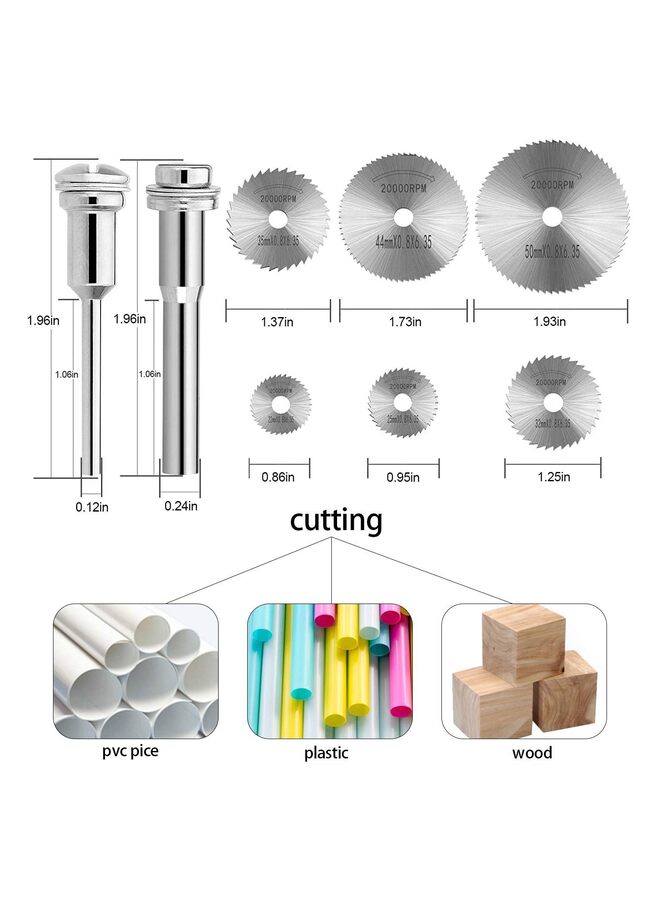 60Pcs Rotary Cutting Wheels Tool Kit, Resin Cut Off Wheels Disc, Mini HSS Saw Blades Cutter, Diamond Cutting Kit with Mandrels for Wood Glass Plastic Stone Metal - Image 5