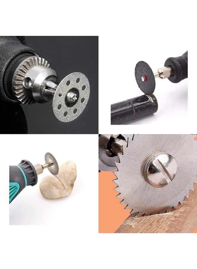 60Pcs Rotary Cutting Wheels Tool Kit, Resin Cut Off Wheels Disc, Mini HSS Saw Blades Cutter, Diamond Cutting Kit with Mandrels for Wood Glass Plastic Stone Metal - Image 4
