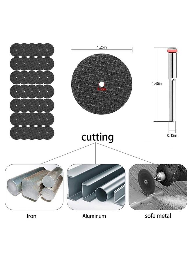 60Pcs Rotary Cutting Wheels Tool Kit, Resin Cut Off Wheels Disc, Mini HSS Saw Blades Cutter, Diamond Cutting Kit with Mandrels for Wood Glass Plastic Stone Metal - Image 3
