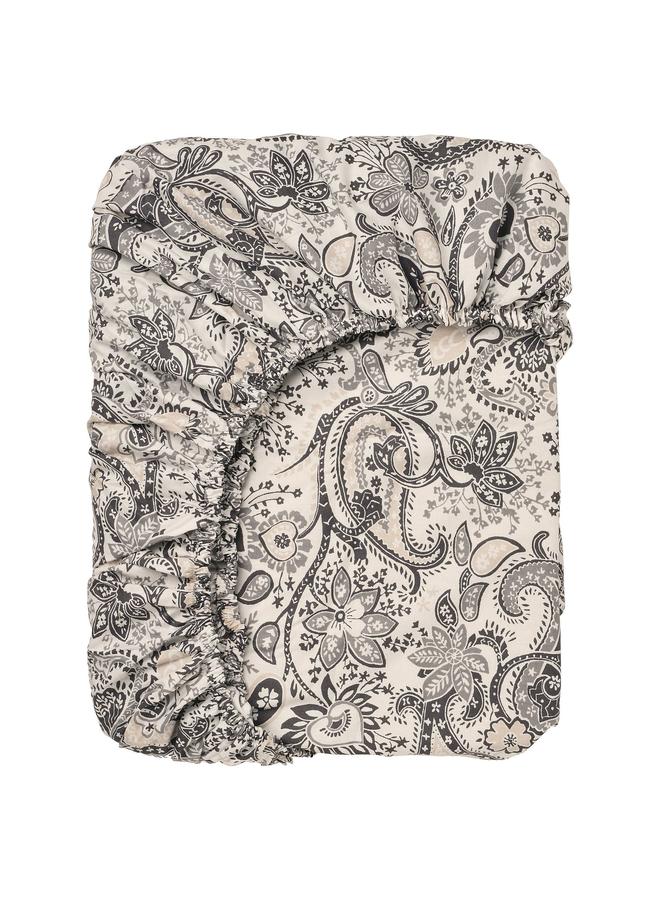 erorex Fitted sheet, grey/white, 160x200 cm - Image 1