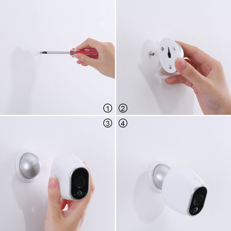 Skylety 3 Pack Security Wall Mount, Metal Magnetic Mount Compatible with Magnetic Arlo, Arlo Pro, Arlo Pro 2, White, Arlo Accessories - Image 5