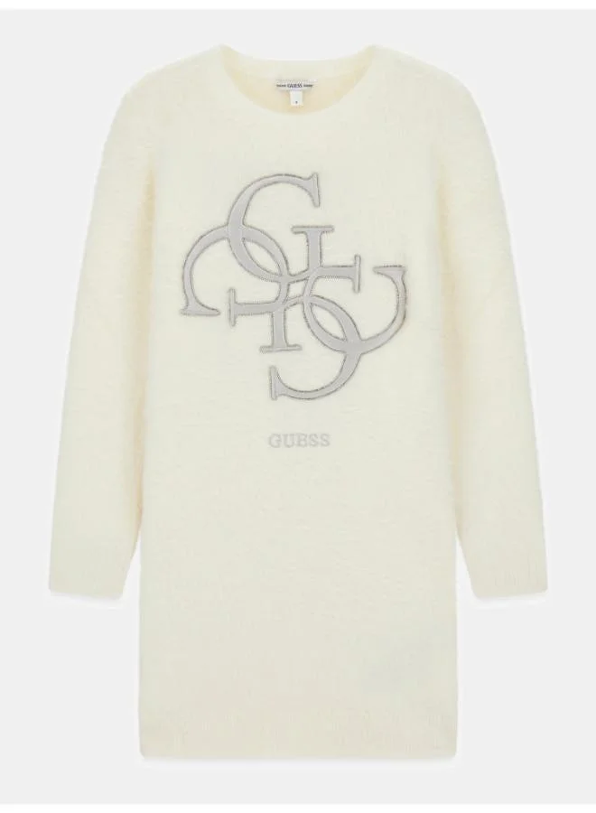 جس فستان متوسط الطول للأطفال بتصميم سويتر