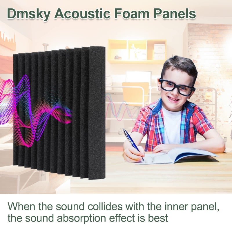Dmsky 50 Pack Acoustic Foam Panels,2"X 12" X 12"Sound Proof Foam PanelsHigh Density Sound Absorbing Panels,Soundproof Wedges Panels for Studio Recording & Office & Home - Image 4