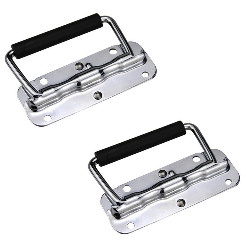 Stainless Steel Folding Toolbox Handle with Rubber Grip 2 Pack - Image 2