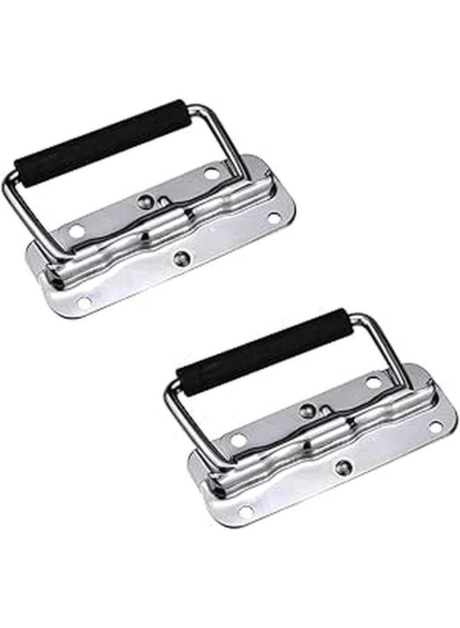 Stainless Steel Folding Toolbox Handle with Rubber Grip 2 Pack - Image 1