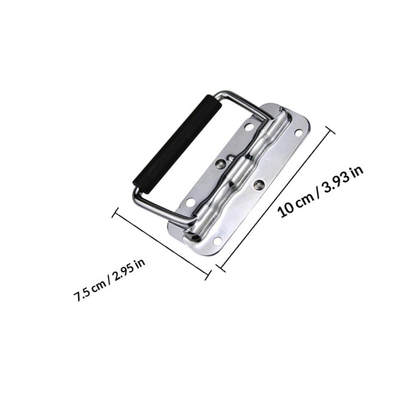 Stainless Steel Folding Toolbox Handle with Rubber Grip 2 Pack - Image 3
