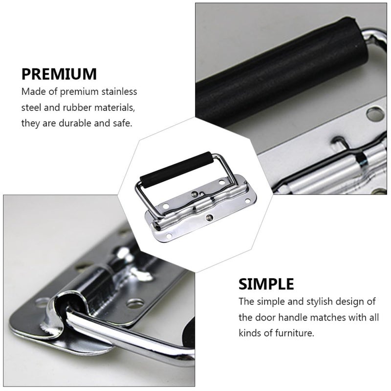 Stainless Steel Folding Toolbox Handle with Rubber Grip 2 Pack - Image 4