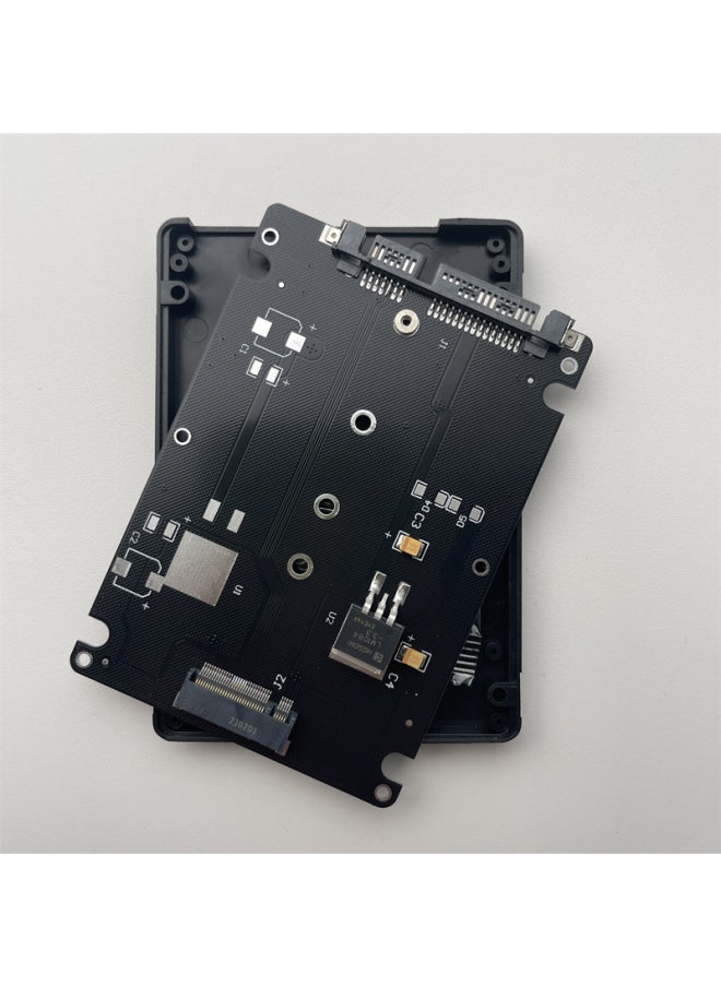 ماركة غير محددة لوحة نقل منفذ تسلسلي NGFF إلى SATA3 M.2 SSD ذات الحالة الصلبة وبروتوكول SATA، صندوق القرص الصلب الداخلي والخارجي - اللون: أسود  - Image 1