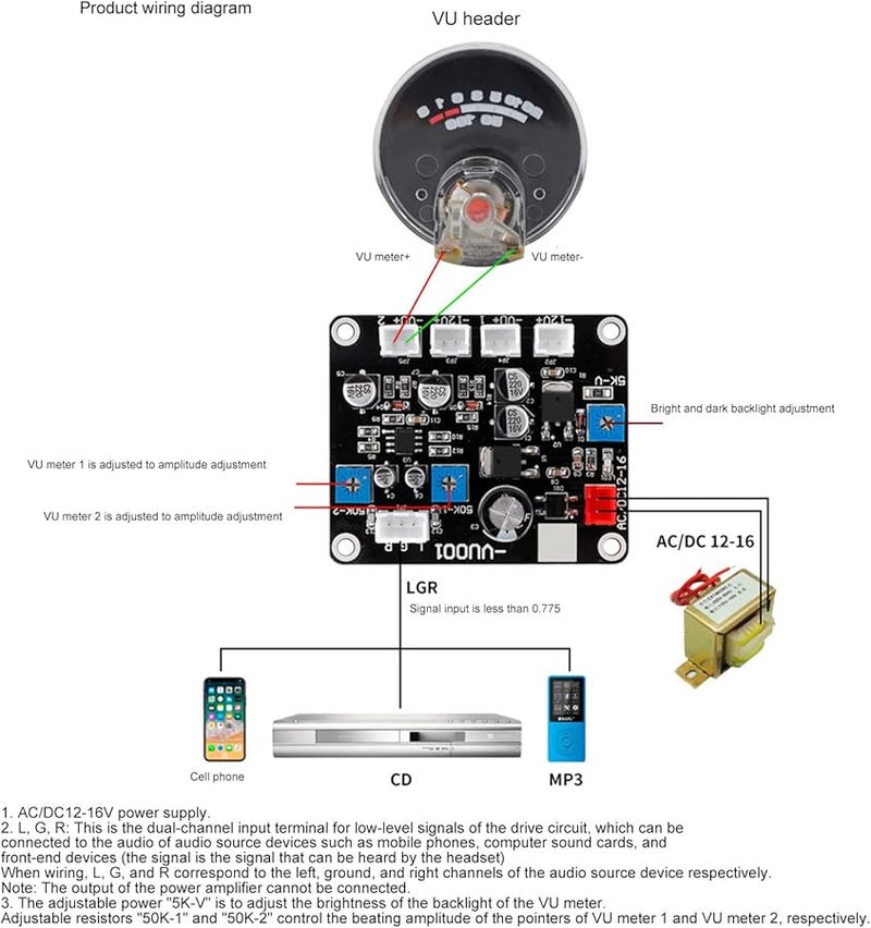 High Precision VU Meter Audio Level Indicator ABS Plastic 5 5x4 7x3cm - Image 5