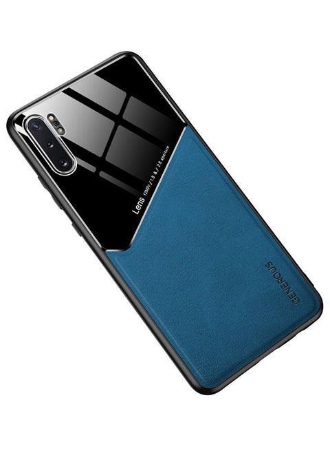 Case Leather Texture Car Magnetic Phone Cover For Samsung Galaxy Note 10 Plus _Blue