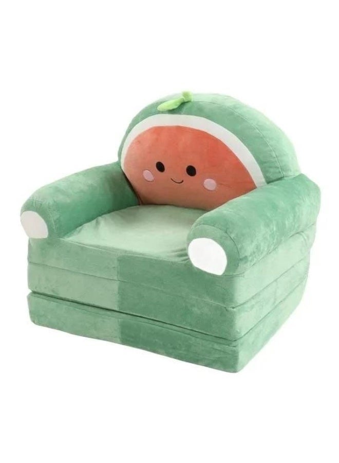 3-in-1 Foldable Kids Foam Chair | Convertible Sofa & Floor Bed | Cute Fruit-Themed Children's Seat - Image 3