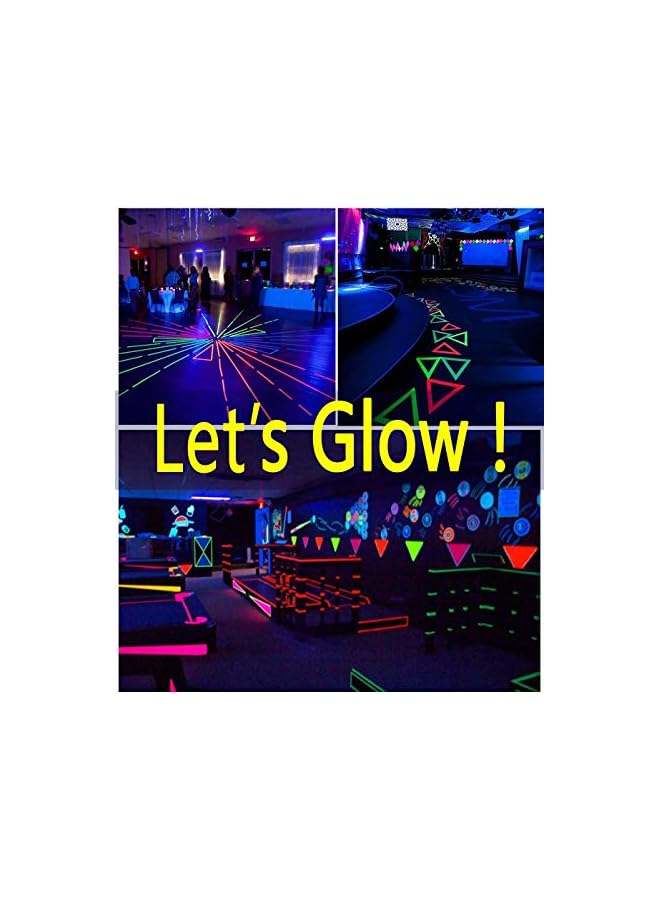 promass Glow in The Dark Tape 6 Pack Colored Luminous Masking Tape, Party Supplies Light up Party Favors UV Blacklight Reactive Kids Craft Set Fluorescent Cloth Tape Assorted, 0.59inch x 16.4ft - Image 3