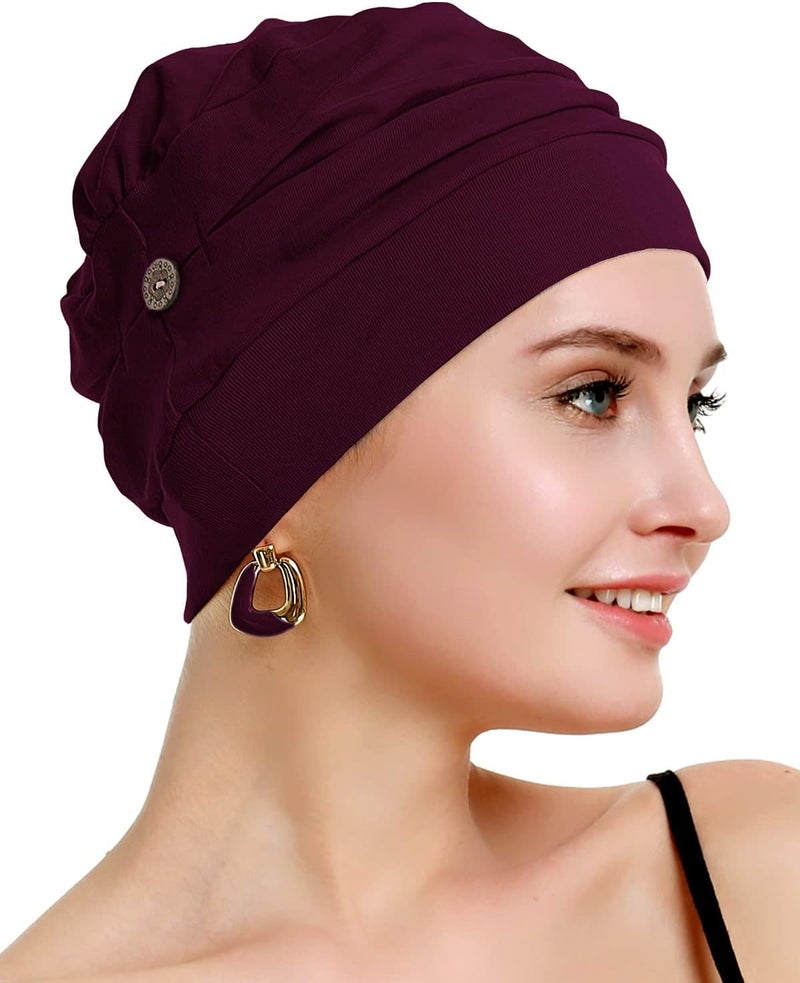 osvyo Cotton Chemo Turbans for Women Cancer Hairloss hat - Cotton Lightweight Headwear Sealed Packaging - Image 3