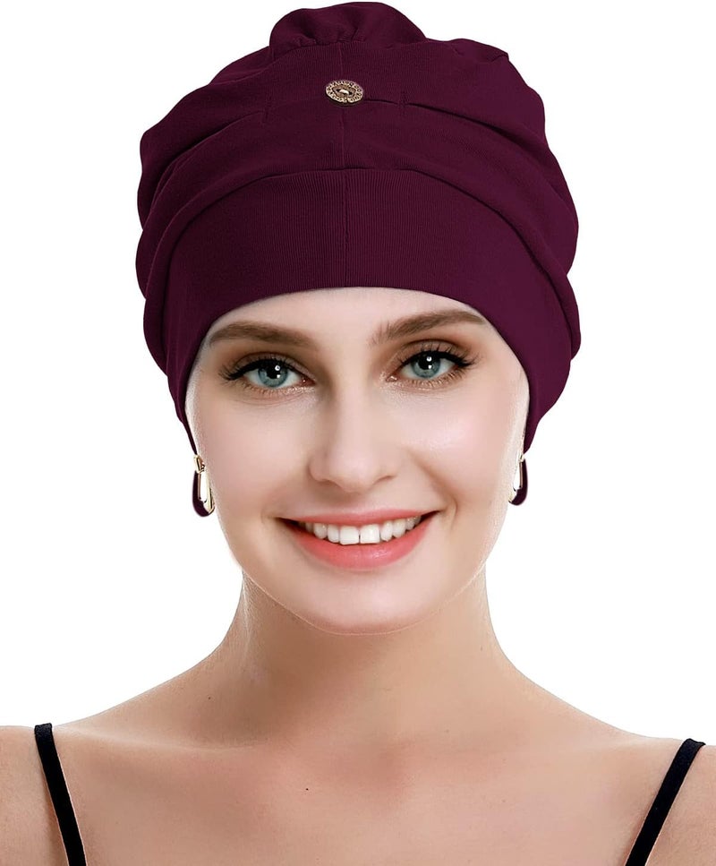 osvyo Cotton Chemo Turbans for Women Cancer Hairloss hat - Cotton Lightweight Headwear Sealed Packaging - Image 1