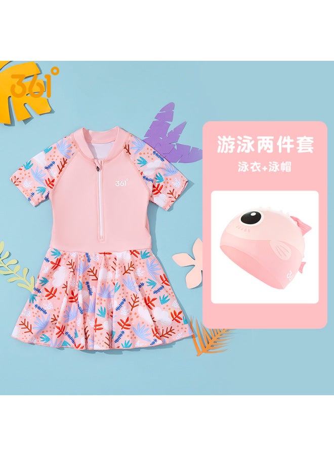 361 Girls Swimsuit Medium And Large Children's Swimsuit Girls 10 Years Old  New Little Princess Swimsuit Children