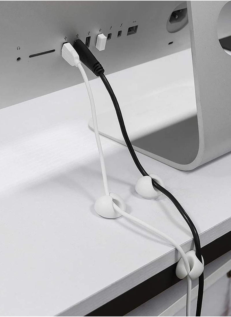 Y&D - Cable Clips Self Adhesive Desk Cord Organizing Wire Holder System Hooks for Durable Management Long Lasting Desktop Tidy TV PC Laptop - Image 1
