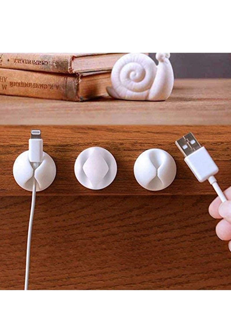 Y&D - Cable Clips Self Adhesive Desk Cord Organizing Wire Holder System Hooks for Durable Management Long Lasting Desktop Tidy TV PC Laptop - Image 1