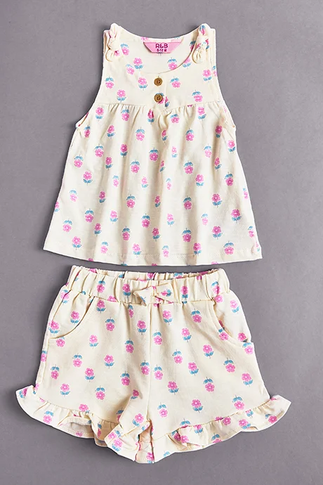 أر أند بي Printed Top and Shorts Set