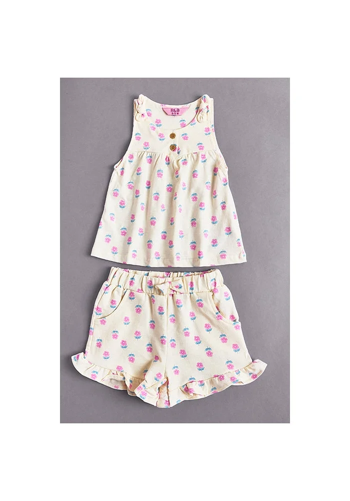 R&b Printed Top and Shorts Set