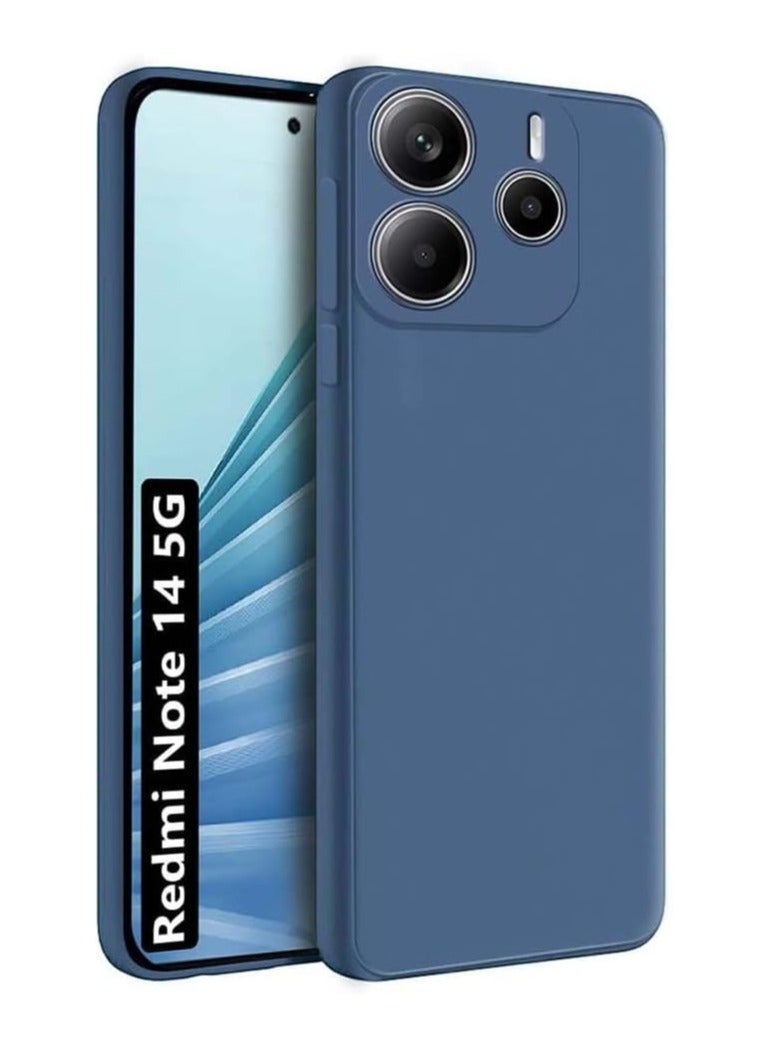 Xiaomi Redmi Note 14 5G Case Liquid Gel Rubber Bumper Case with Soft Microfiber Lining Cushion Slim Hard Shell Shockproof Protective Cover for Redmi Note 14 (Blue) - Image 1