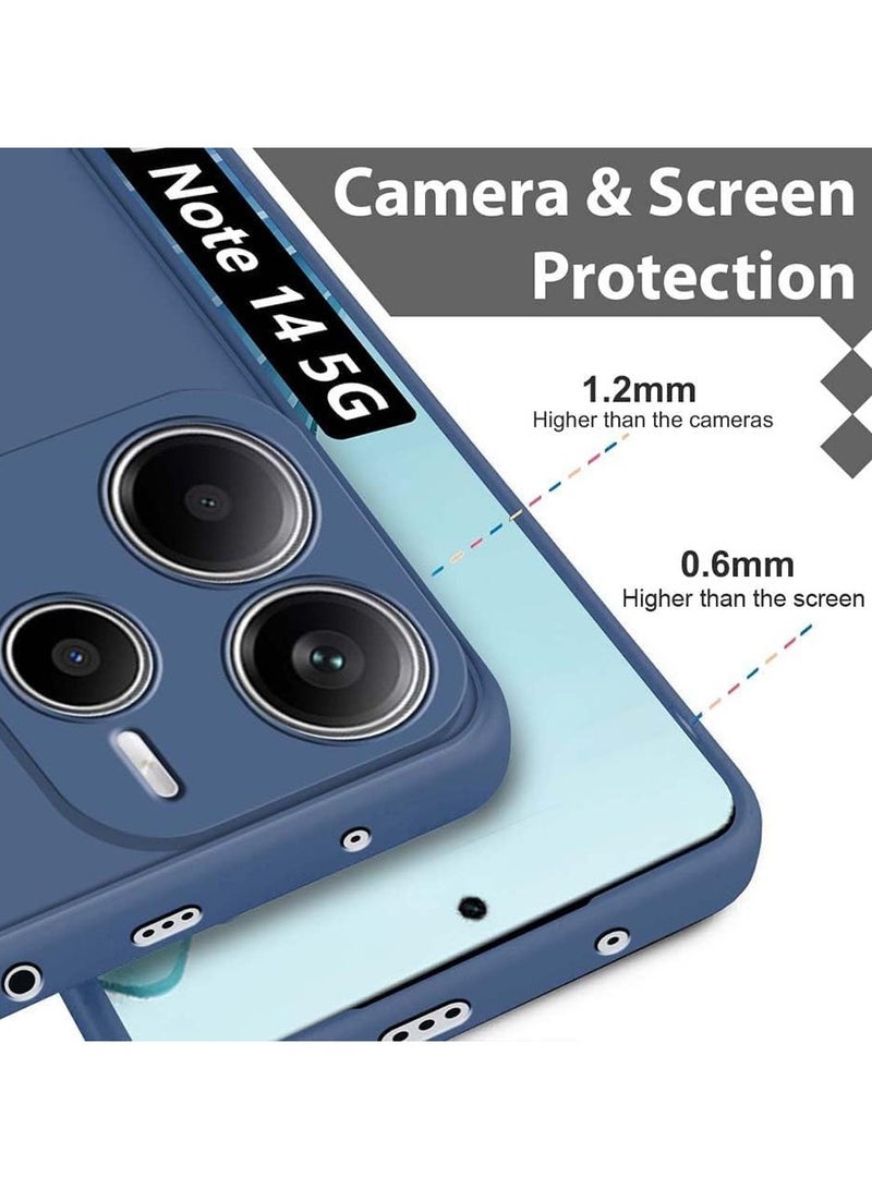 Xiaomi Redmi Note 14 5G Case Liquid Gel Rubber Bumper Case with Soft Microfiber Lining Cushion Slim Hard Shell Shockproof Protective Cover for Redmi Note 14 (Blue) - Image 2
