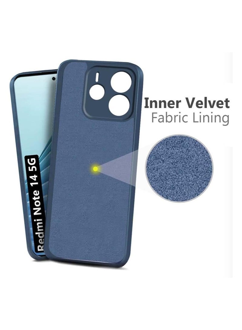 Xiaomi Redmi Note 14 5G Case Liquid Gel Rubber Bumper Case with Soft Microfiber Lining Cushion Slim Hard Shell Shockproof Protective Cover for Redmi Note 14 (Blue) - Image 3