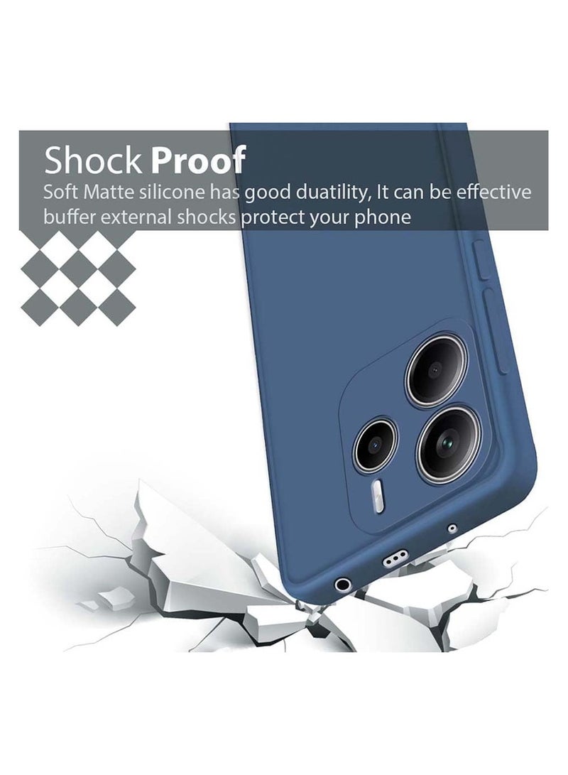 Xiaomi Redmi Note 14 5G Case Liquid Gel Rubber Bumper Case with Soft Microfiber Lining Cushion Slim Hard Shell Shockproof Protective Cover for Redmi Note 14 (Blue) - Image 4
