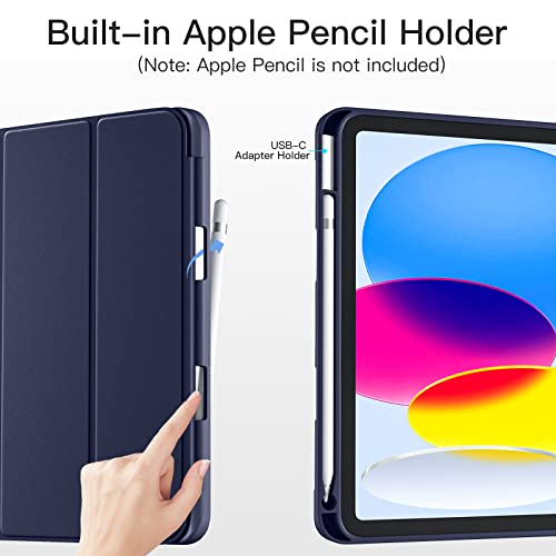 Dirrelo Compatible with iPad A16 11th Generation Case 11 Inch 2025 New for iPad 10th Generation Case 109 Inch 2022 Trifold Stand TPU Protective Cover with Pencil Holder Auto SleepWake Navy - Image 3