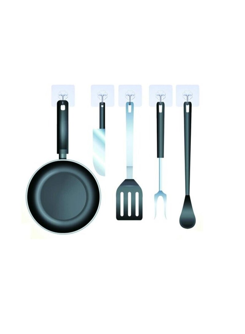 PROMASS Self Adhesive Heavy Duty Hooks Hangers - Transparent Wall Hooks - Waterproof And Oilproof  - Image 3
