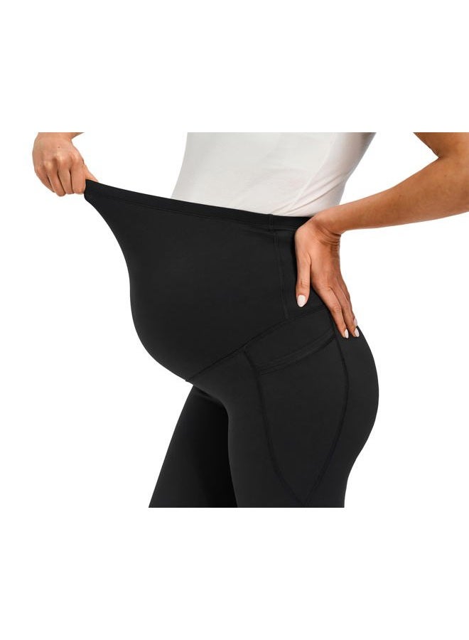 JOYSPELS Maternity Leggings Over The Belly with Pockets Non-See-Through Workout Pregnancy Leggings, Black, M - Image 5