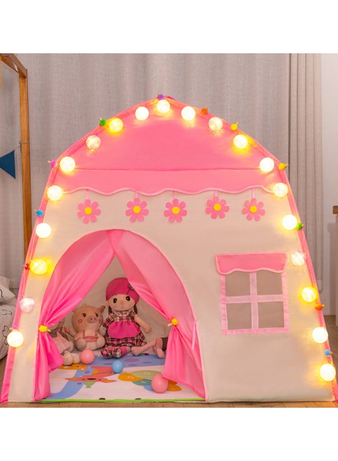 Cute Princess Tent for Girls, Pink Castle Play Tent Playhouse for Children Indoor and Outdoor Fun, Outdoor Play Tent，130*100*130cm(LxWxH)  - Image 5