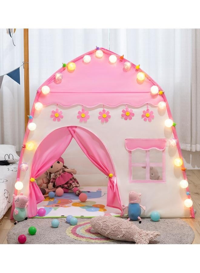 Cute Princess Tent for Girls, Pink Castle Play Tent Playhouse for Children Indoor and Outdoor Fun, Outdoor Play Tent，130*100*130cm(LxWxH)  - Image 3