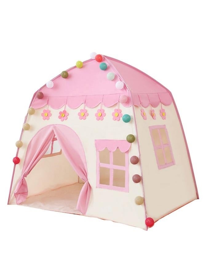 Cute Princess Tent for Girls, Pink Castle Play Tent Playhouse for Children Indoor and Outdoor Fun, Outdoor Play Tent，130*100*130cm(LxWxH)  - Image 1