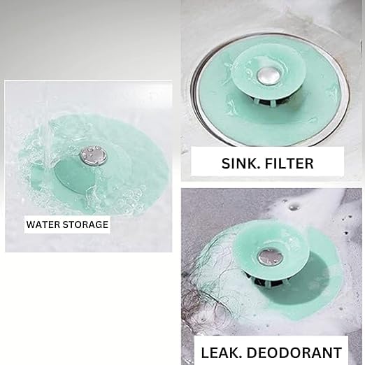 ZINZA (Pack of 2) Silicone Stopper and Filter Drain Stopper/Strainer/Hair Catcher for Bathroom/Wash Basin/Kitchen Sink/Bathtub Sealer Cover (Standard Size 4 Inch) - Image 3