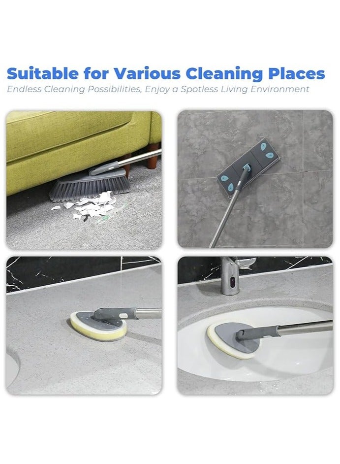 6-in-1 Foldable Broom & Mop Set – Detachable Cleaning Tools with Extendable Pole, Window Squeegee, Scrubber & Fiber Duster for RV, Home, Dorm, Easy Storage in UAE  - Image 4