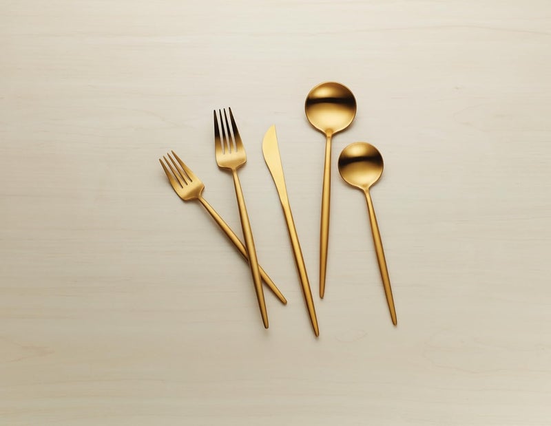 Hampton Forge 894758 Skandia Zephyr Satin Gold 45 Piece Flatware Set Metallic - Image 4