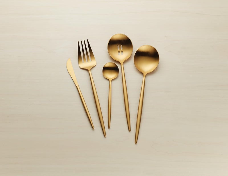 Hampton Forge 894758 Skandia Zephyr Satin Gold 45 Piece Flatware Set Metallic - Image 3