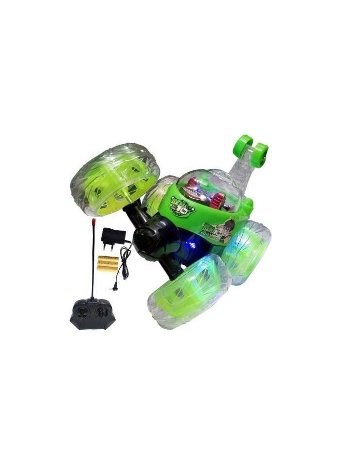 TOON TOYZ 360° Stunt Car for Kids with Rechargeable Battery, RC Remote Control Car with Lights, Music & Flip Tricks – Multicolor, Age 6+ - Image 2