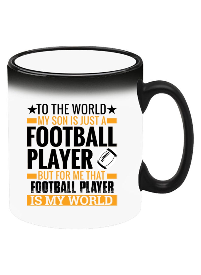 Theodor Color Changing Heat Sensitive Ceramic Mug, Image Revealed When HOT Liquid is Added! Football player Black - Image 2
