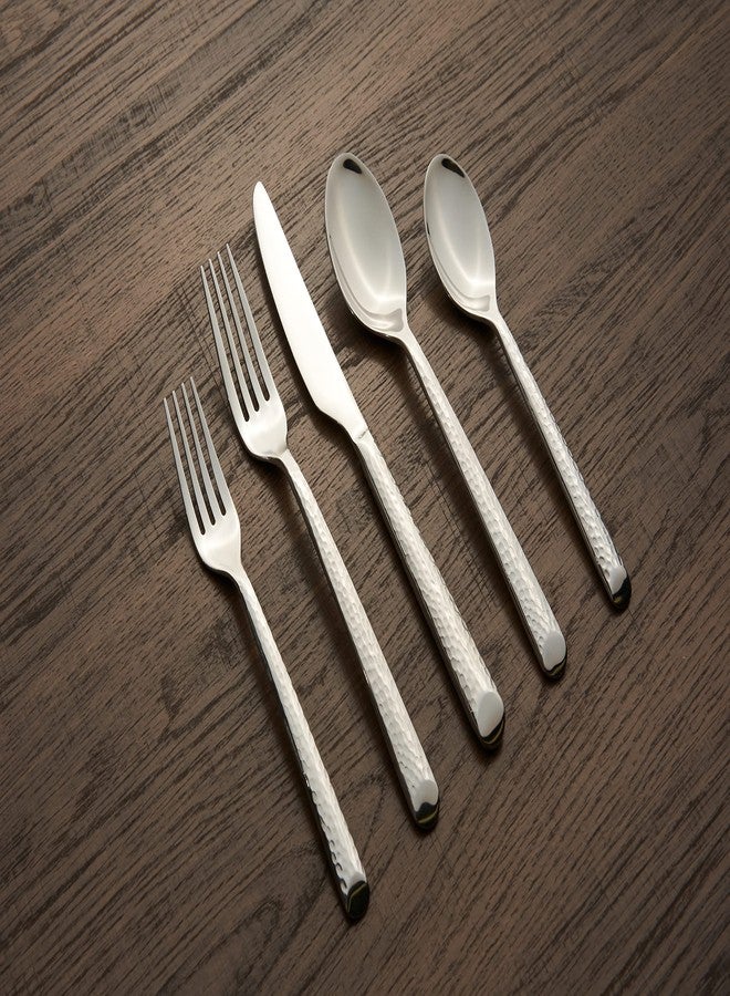 Cambridge 329320CAMBMS12 Elsa Mirror Hammered 20-Piece Flatware Set - Image 2